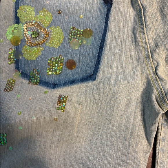 JCNY Light Wash Embellished Clover Jeans Women’s Size 29 Hand Beaded NWT - Picture 6 of 6